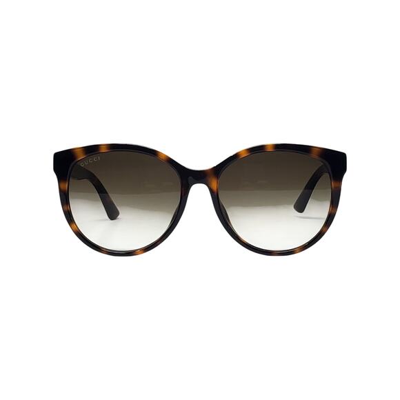 Gucci Double G Marmont Sunglasses Cat Eye Gradient Havana Brown Logo GG0636SK